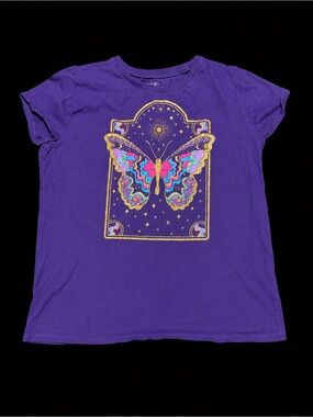 The Children’s Place Purple Butterfly Graphic Tee Girls L 10/12